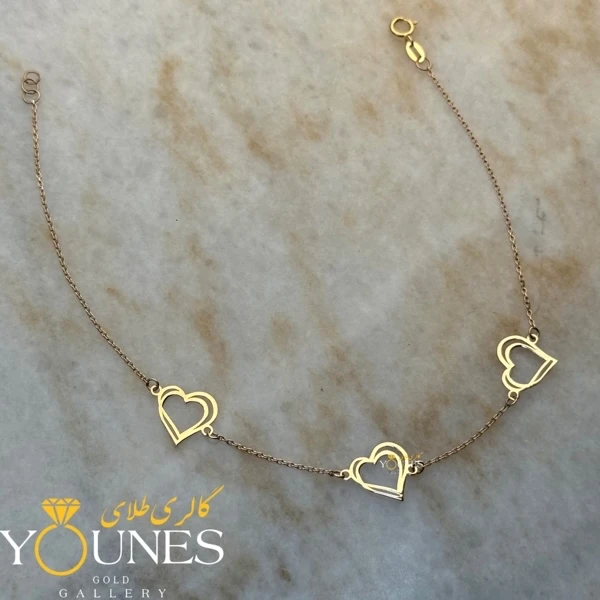 دستبند تمام طلا قلبی لیزری